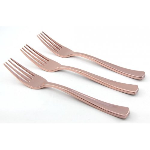Rose Gold Plastic Forks