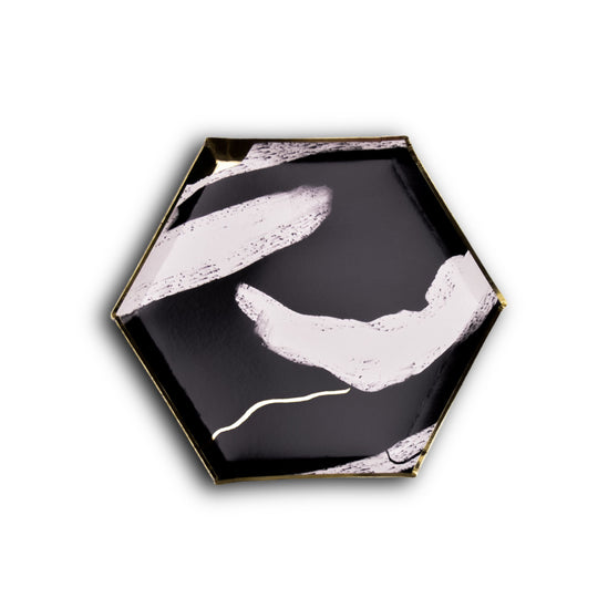 Black Marble and Gold Small Plate