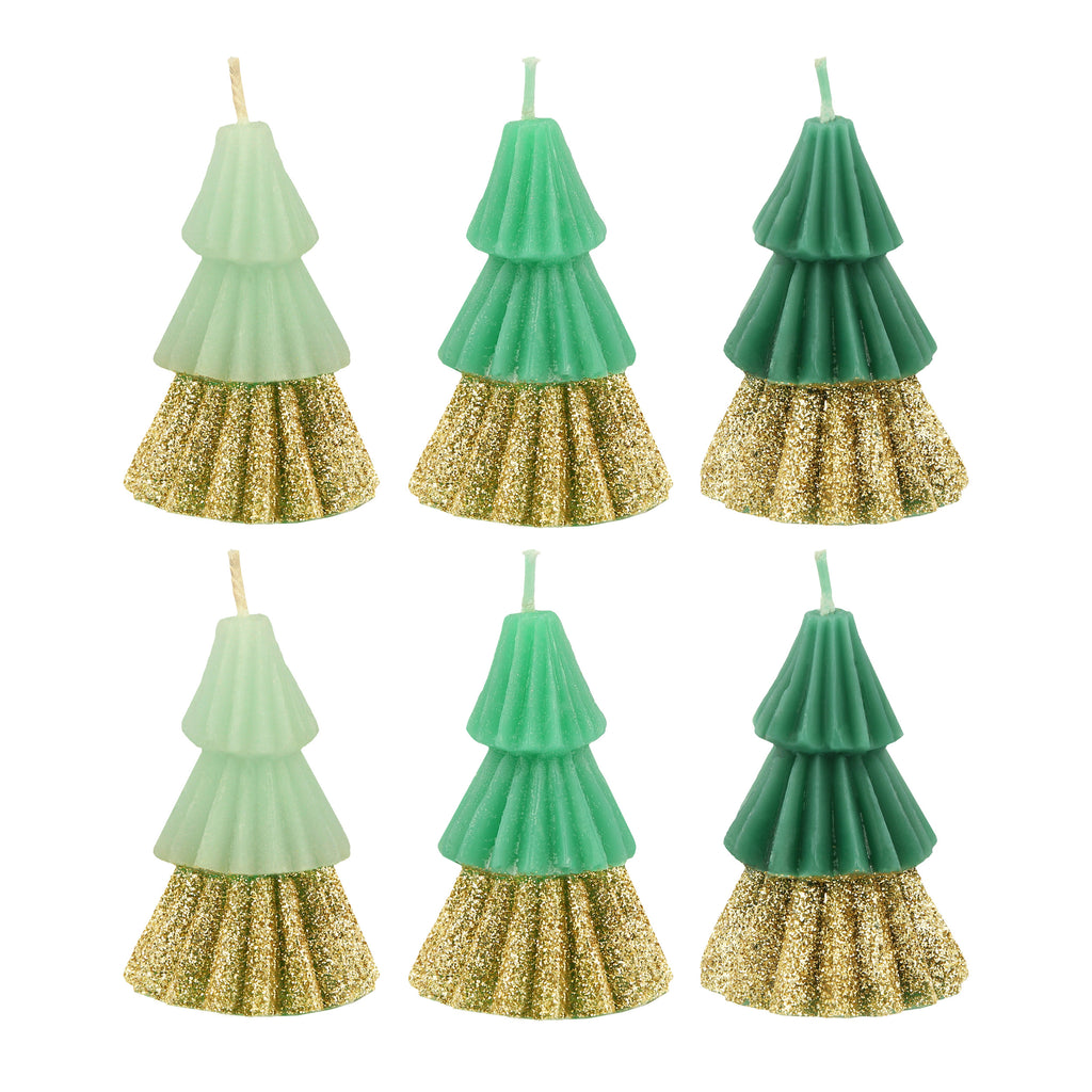 Green Mini Tree Candles