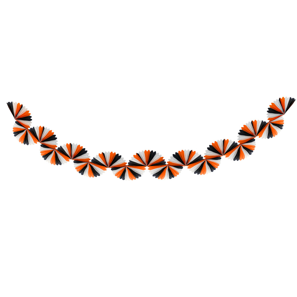 Black & Orange Stripe Honeycomb Garland