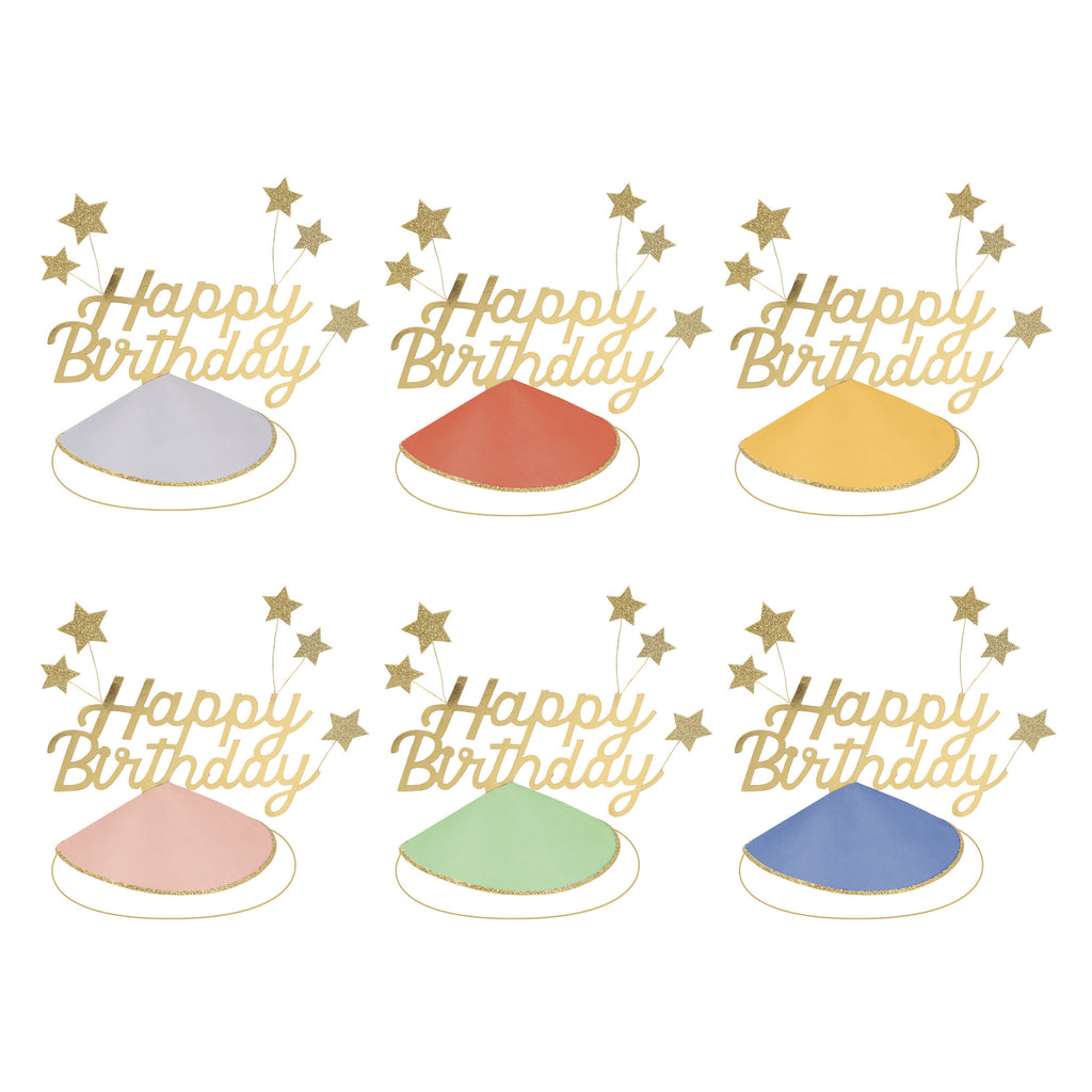 Happy Birthday & Stars Party Hats