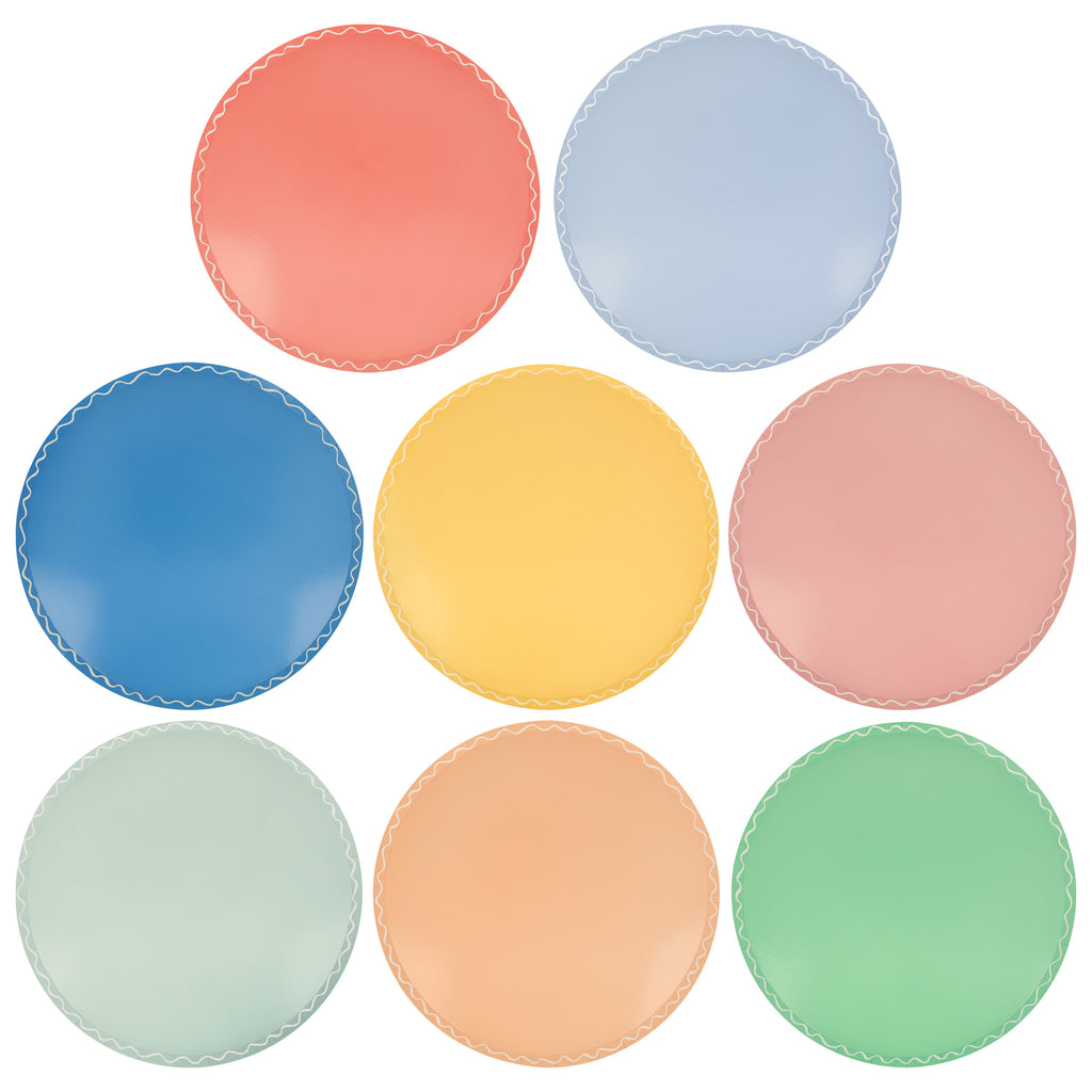 Mixed Wavy Line Dinner Plates