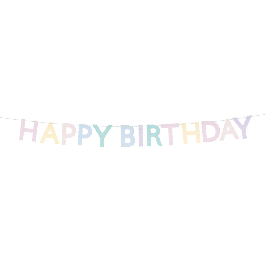 Scallop Pastel Happy Birthday Garland