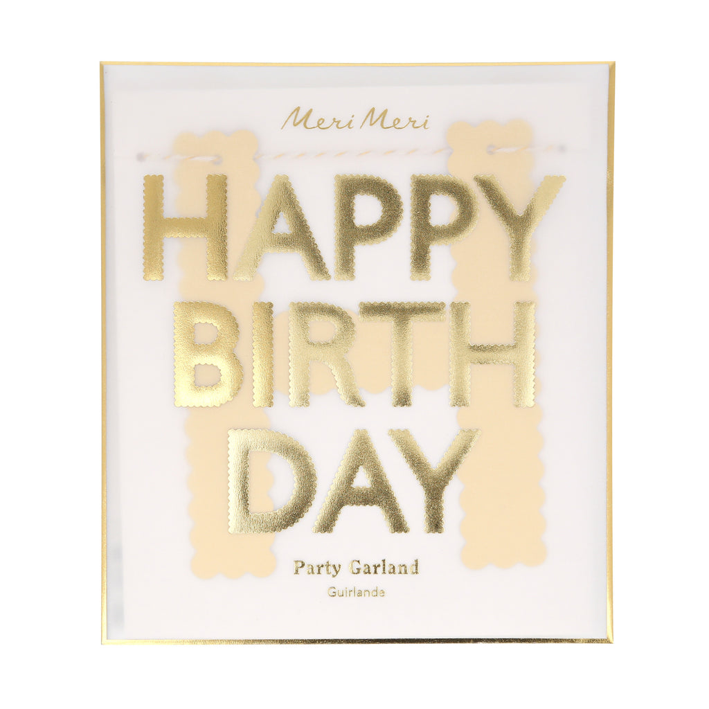 Gold Scallop Happy Birthday Garland