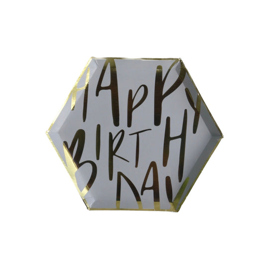 Happy Birthday Gold Small Plate