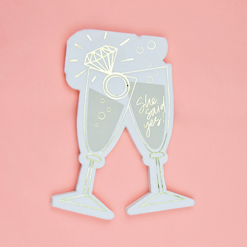 Cheers and Ring Large Die Cut Napkins