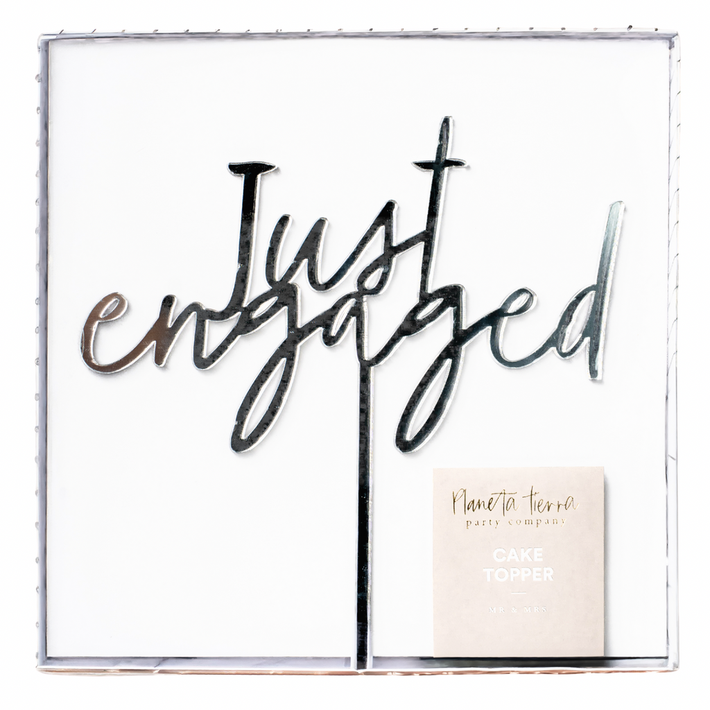 Just Engaged Cake Topper