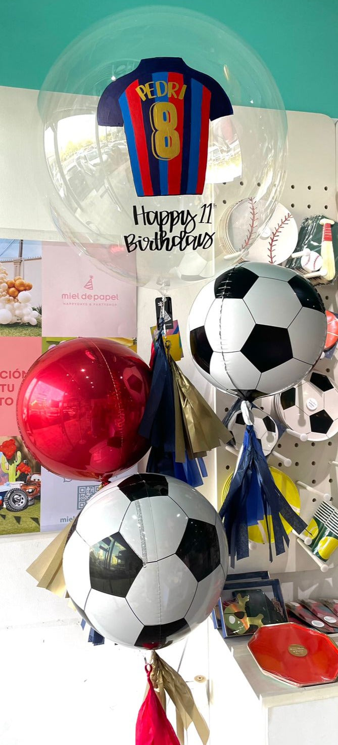 COMO HACER UNA DECORACIÓN CON GLOBOS PARA FÚTBOL / BALLOON DECORATION FOR  SOCCER 