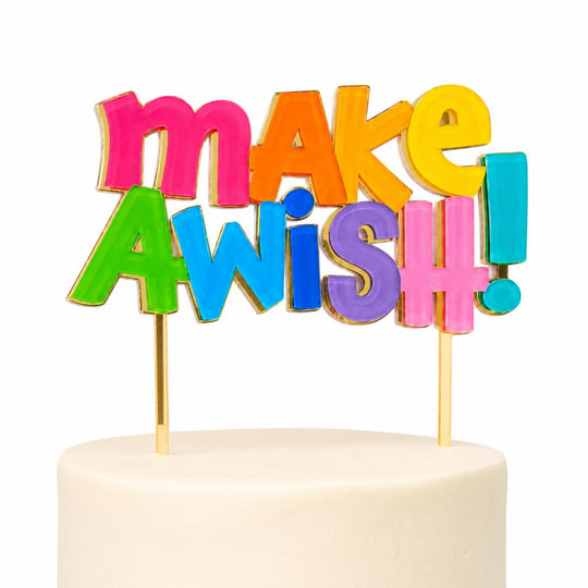 MAKE A WISH Multicolor Cake Topper