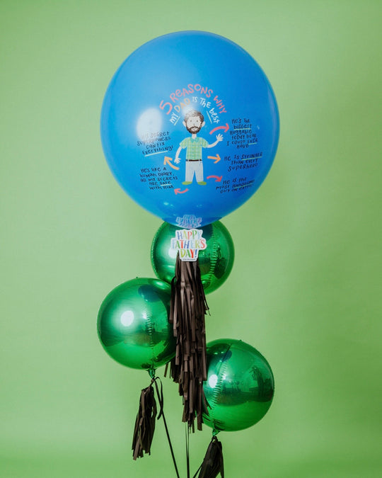 Bouquet Best Dad Balloon + Green Orbz