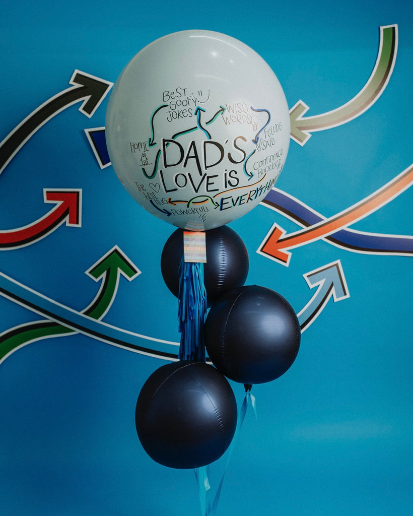 Dad's Love Latex Balloon + Navy Blue Orbz