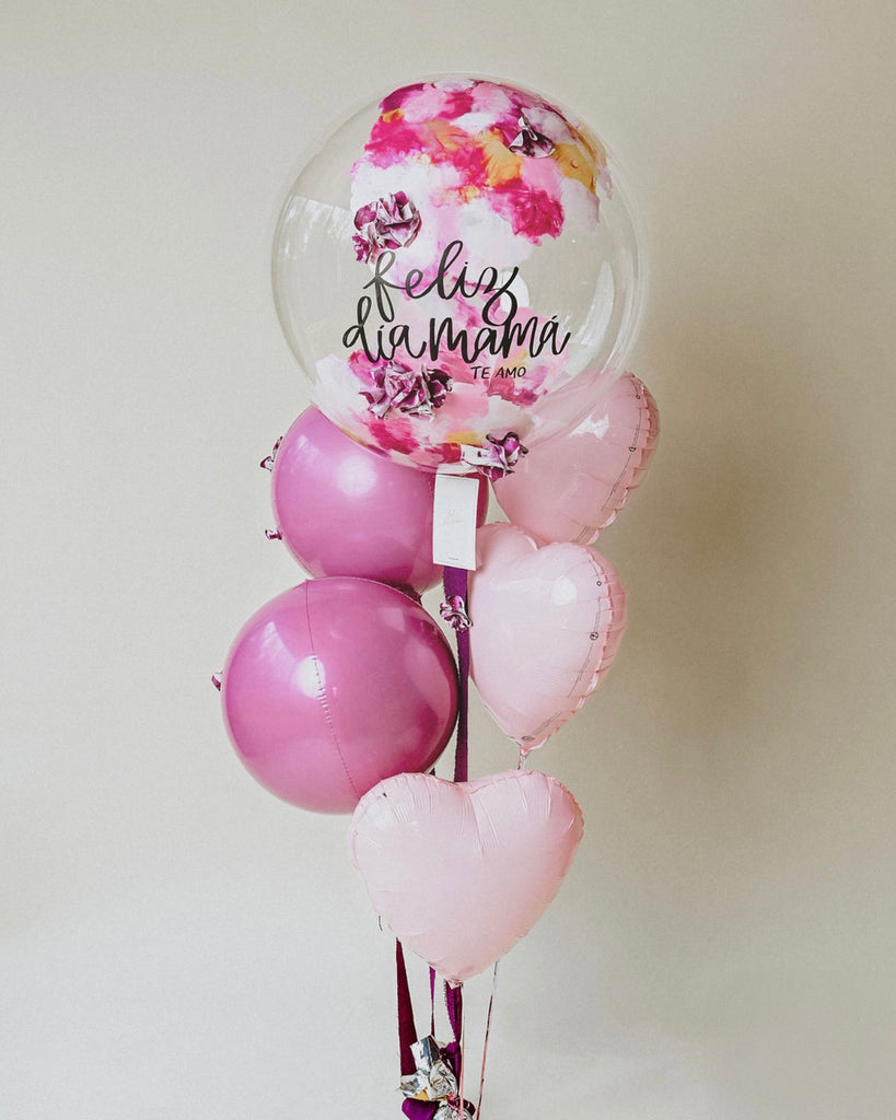 Perfect Orchid Bubble + Pink Orchid Orbz + Small Hearts Bouquet