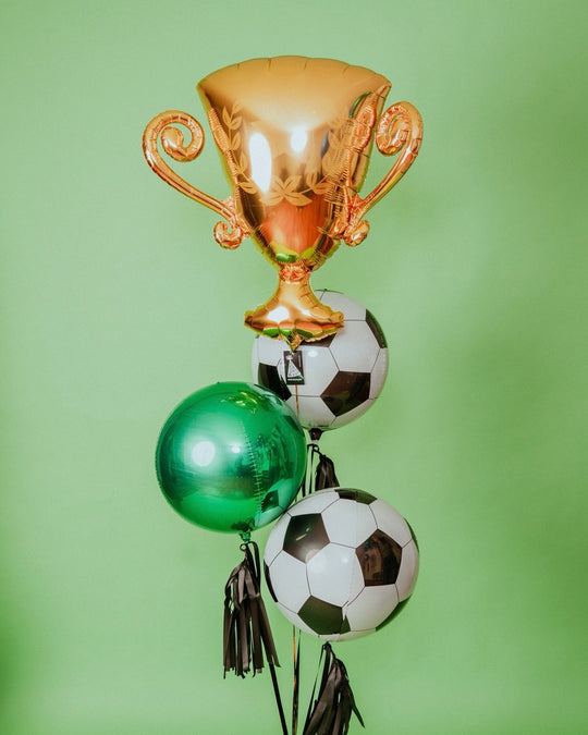 Bouquet Trophy Balloon + Soccer Orbz + Green Orbz