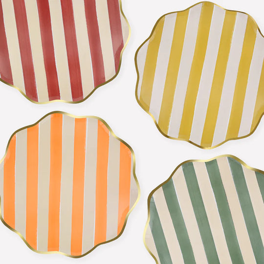Fall Stripe Dinner Plates