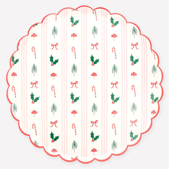 Festive Icon Stripes Dinner Plates