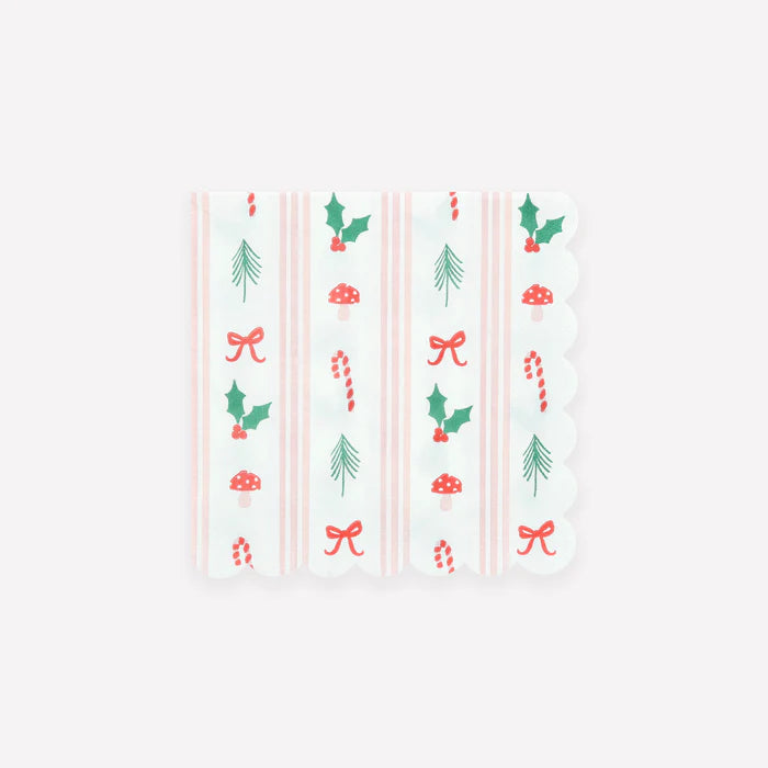 Festive Icon Stripes Small Napkins