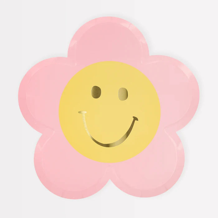Happy Face Flowers Plates
