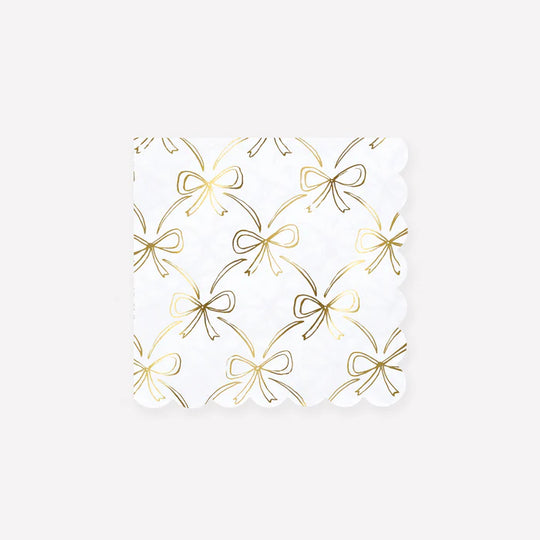 Gold Bow Small Napkins