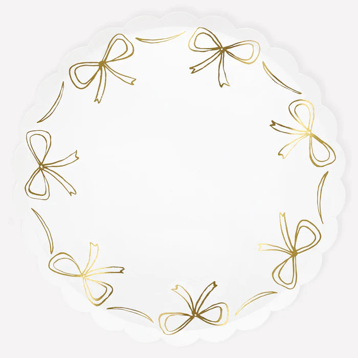 Gold Bow Dinner Plates
