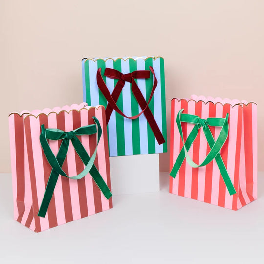 Striped Merry Christmas Medium Gift Bags