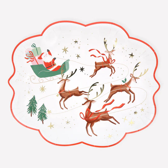 Santa, Sleigh & Reindeer Plates