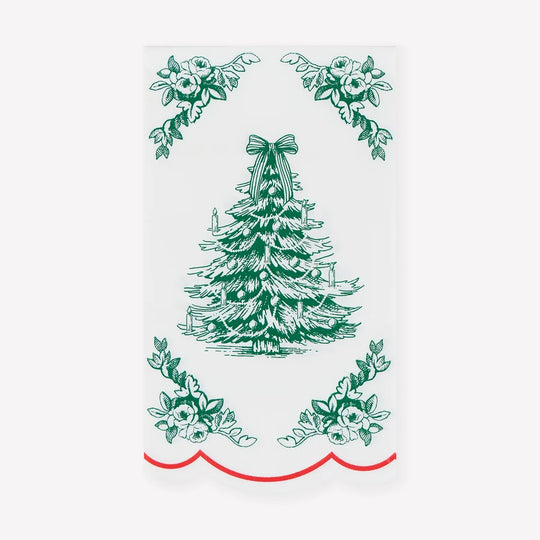 Toile De Jouy Christmas Guest Towels