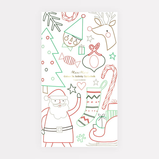 Christmas Color In Activity Tablecloth
