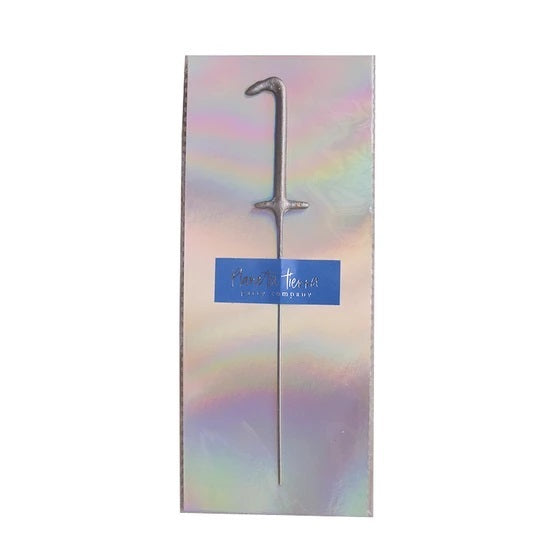 Silver Foil Sparkle Candle Silver 1