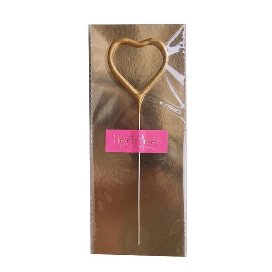 Gold Foil Sparkle Candle Gold Heart