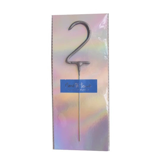 Silver Foil Sparkle Candle Silver 2