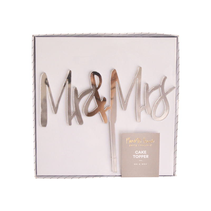 Mr and Mrs Silver Acrylic Topper
