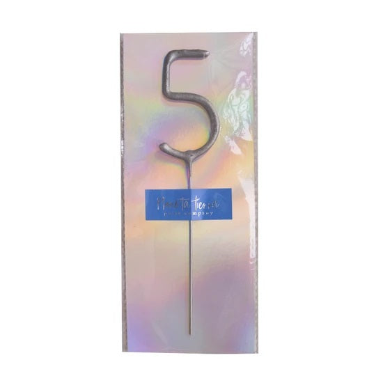 Silver Foil Sparkle Candle Silver 5