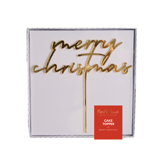Merry Christmas Gold Acrylic Topper