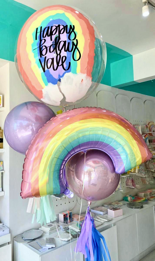 Bouquet Burbuja Rainbow + Orbz + Pastel Rainbow