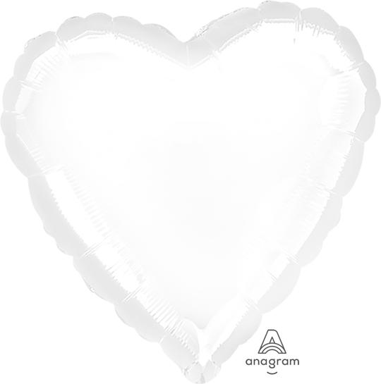 White Heart Balloon 36"