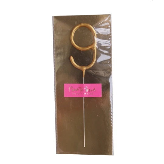 Gold Foil Sparkle Candle Gold 9