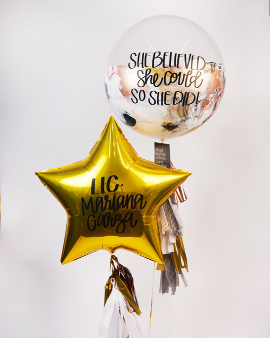 Bouquet Burbuja Gigante Pintada + Giant Star