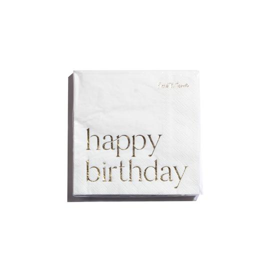 Happy Birthday Gold Small Napkins