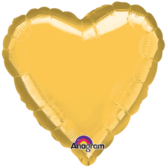 Gold Heart Balloon 36"
