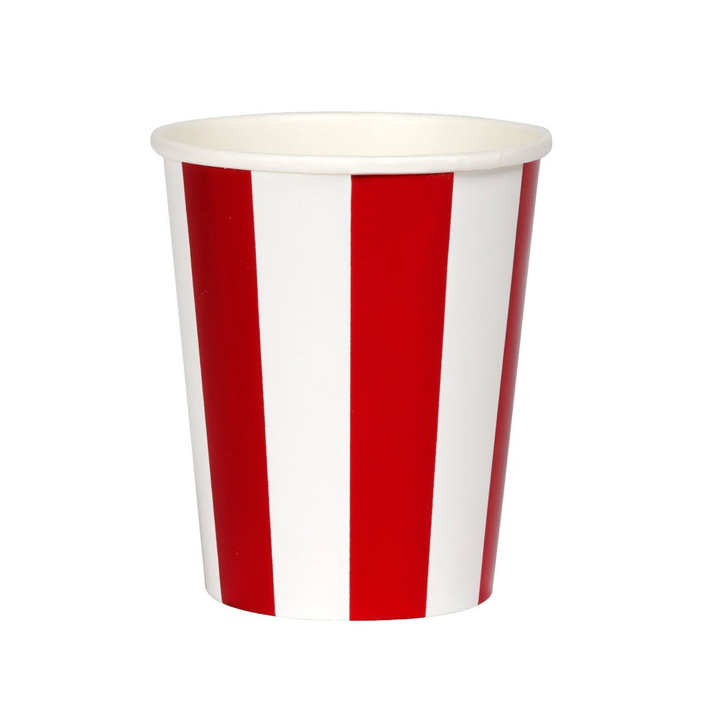 Shiny Red Stripe Cups