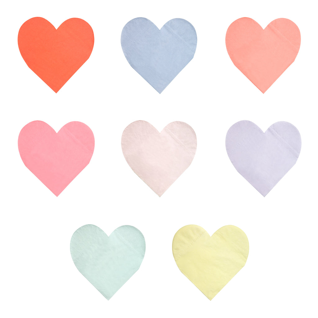 Pastel Palette Heart Large Napkins