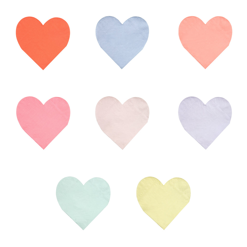 Pastel Palette Heart Small Napkins