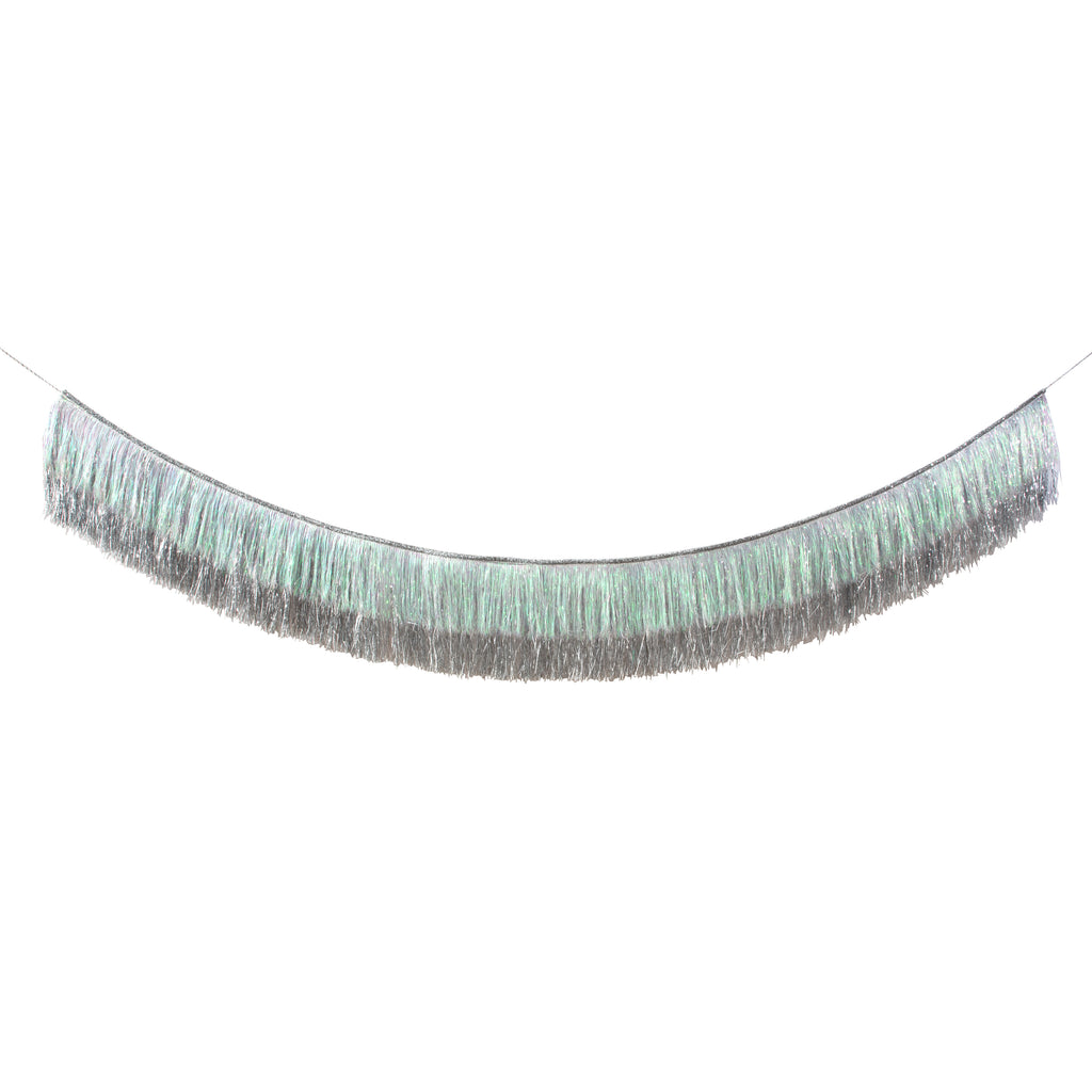 Silver Iridescent Tinsel Fringe Garland