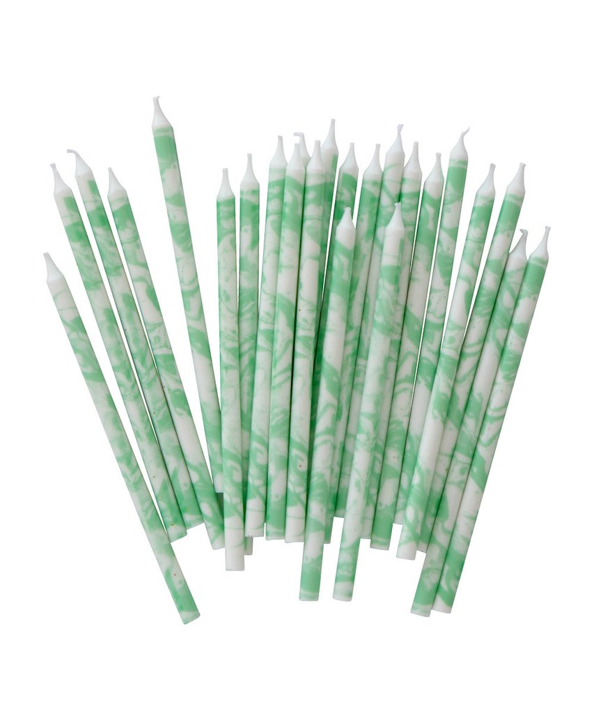 Mint Marble Party Candles