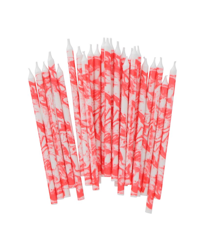Neon Marble Party Candles