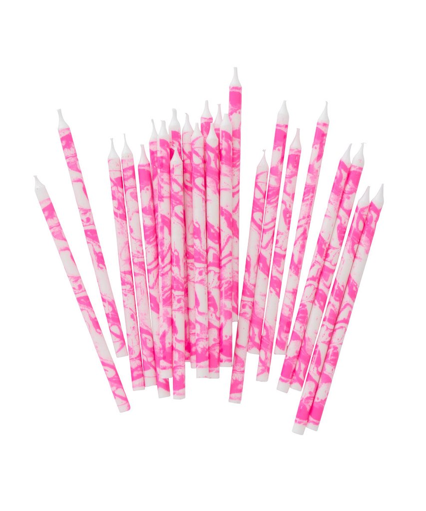 Pink Marble Party Candles