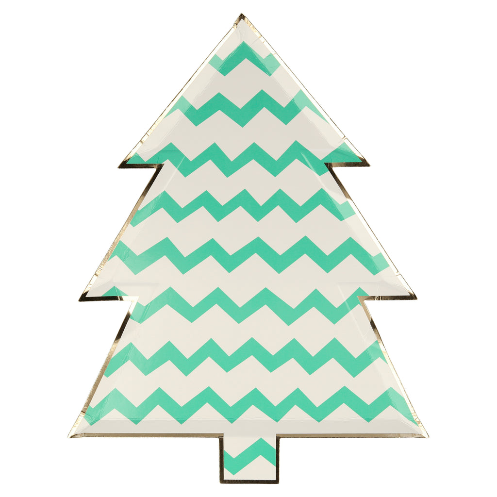 Patterned Christmas Tree Plates