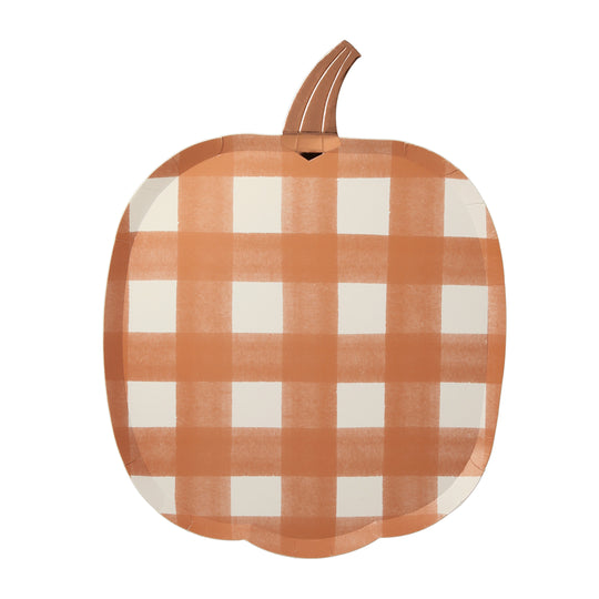 Gingham Pumpkins Plates