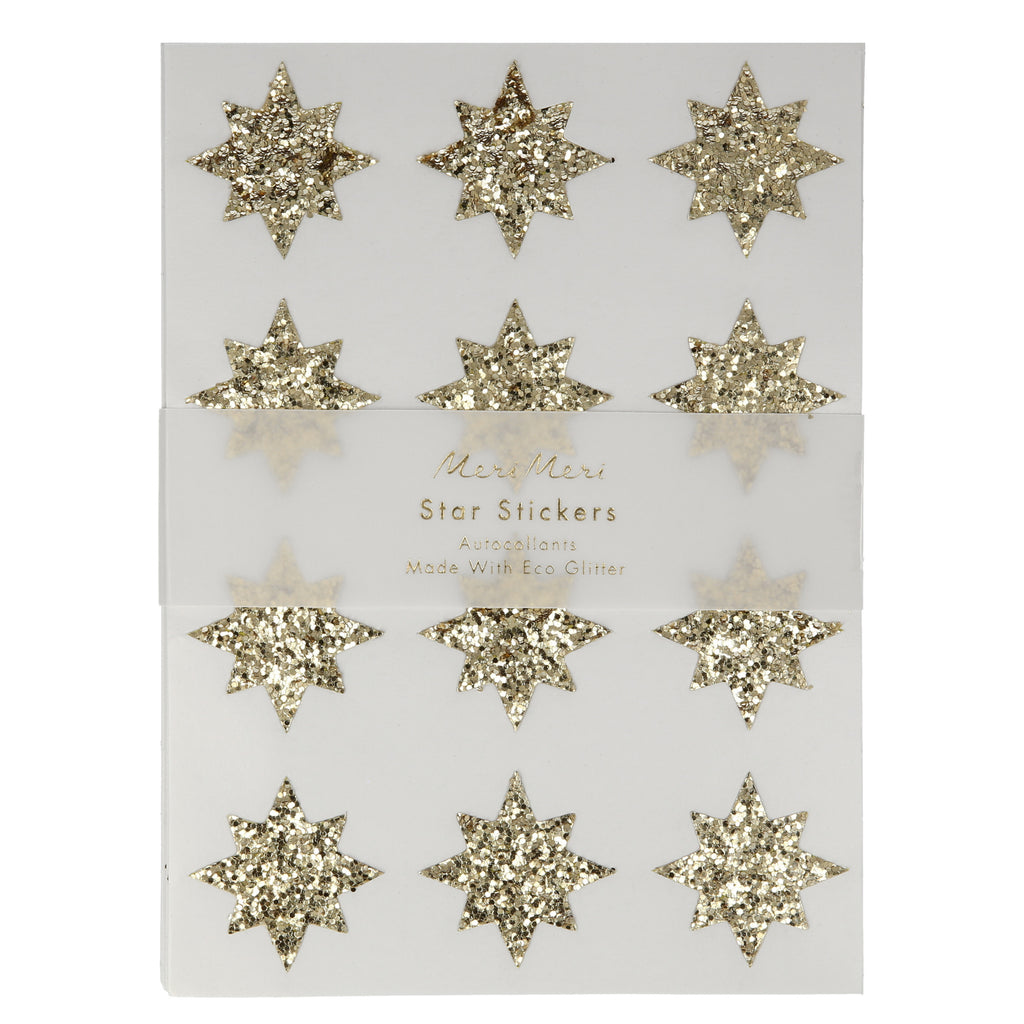 Gold Eco Glitter Star Sticker
