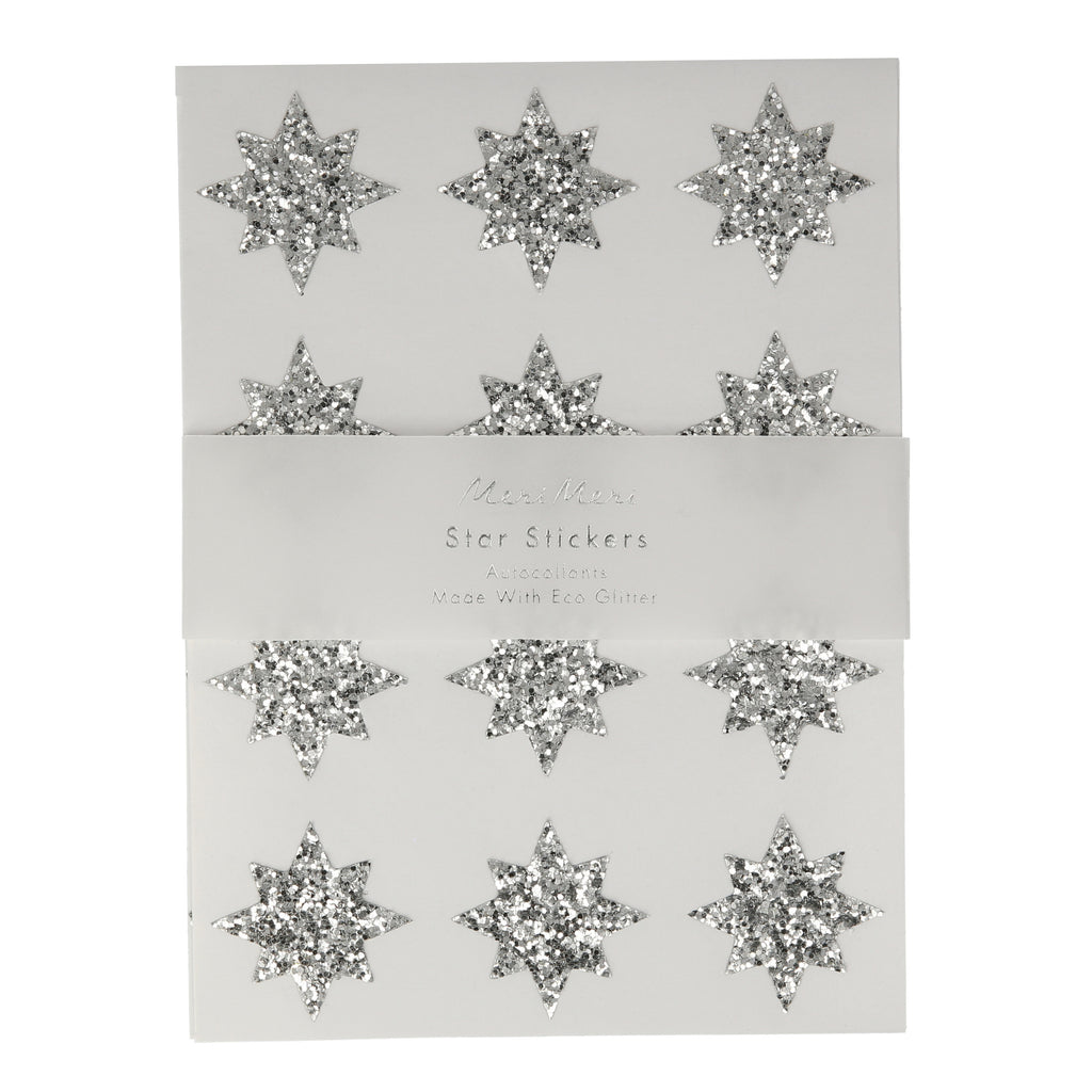 Silver Eco Glitter Star Sticker